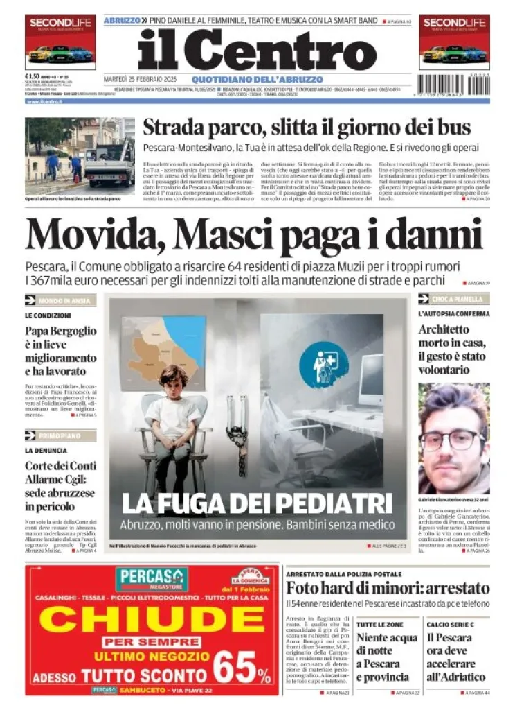 Prima-pagina-il centro-oggi-edizione-del-2025-02-25